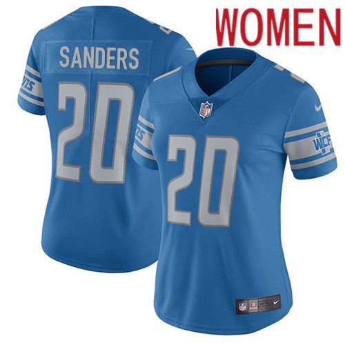 Women Detroit Lions #20 Barry Sanders Nike Blue Vapor Limited NFL Jersey->women nfl jersey->Women Jersey